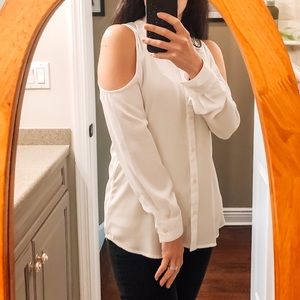 Banana Republic Cold Shoulder White Blouse